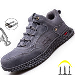 Genuine Leather Sneakers Work Safety Shoes Light Security Boots